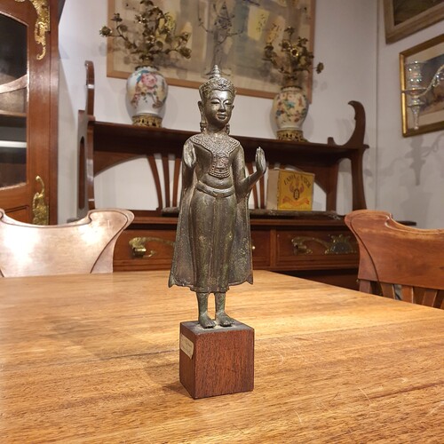 17th century thailand standing bronze buddha