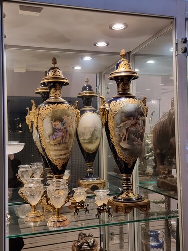 Large pair of 19th C. porcelain sevres vases