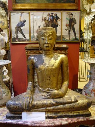 Large seated  thailand bronze buddha 18th C