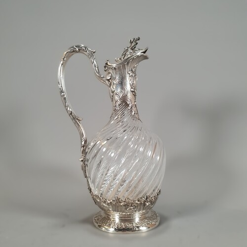 late 19th french minerve cristal and silver jug