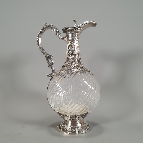 late 19th french minerve cristal and silver jug