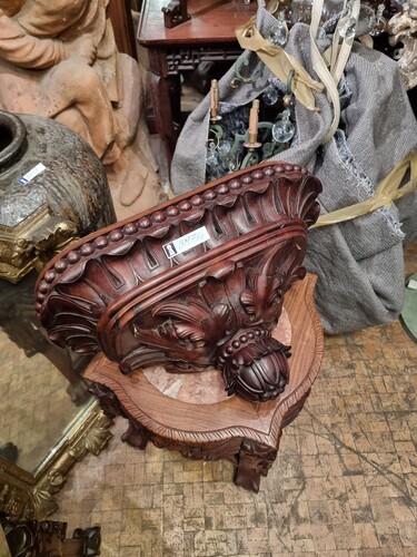 wooden carved wall console