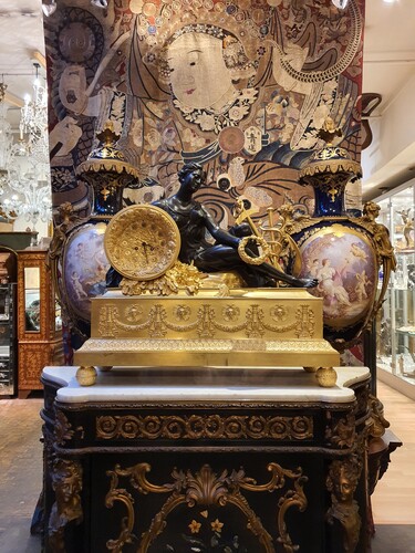 A monumental 19th century gilt bronze mantle clock