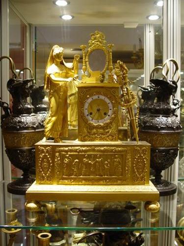 French empire clock gilt bronze 19th C.